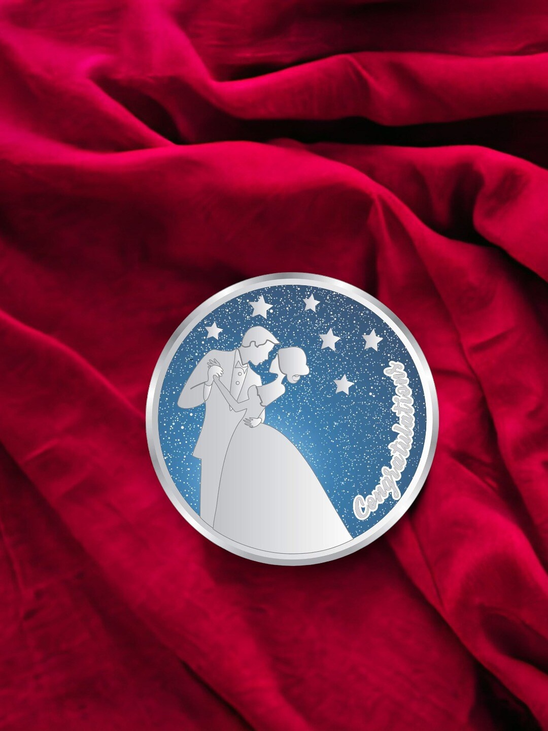 

Taraash Cute Couple Sliver Coin-100 gm, Silver
