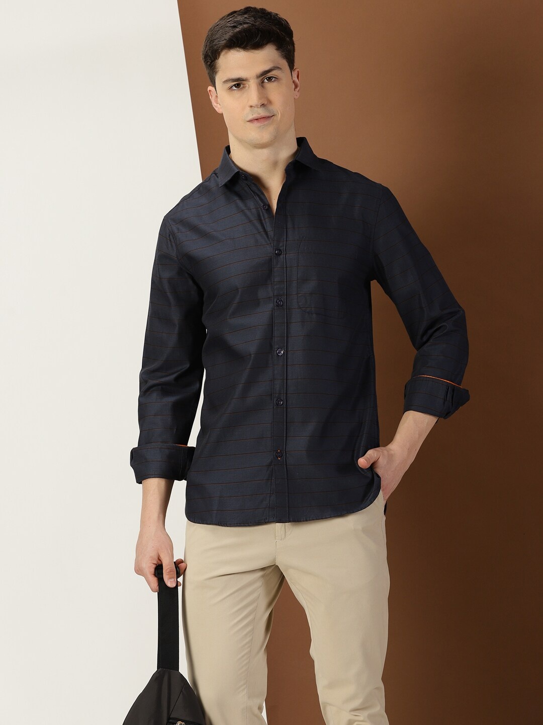 

INVICTUS Original Slim Fit Opaque Pure Cotton Casual Shirt, Blue