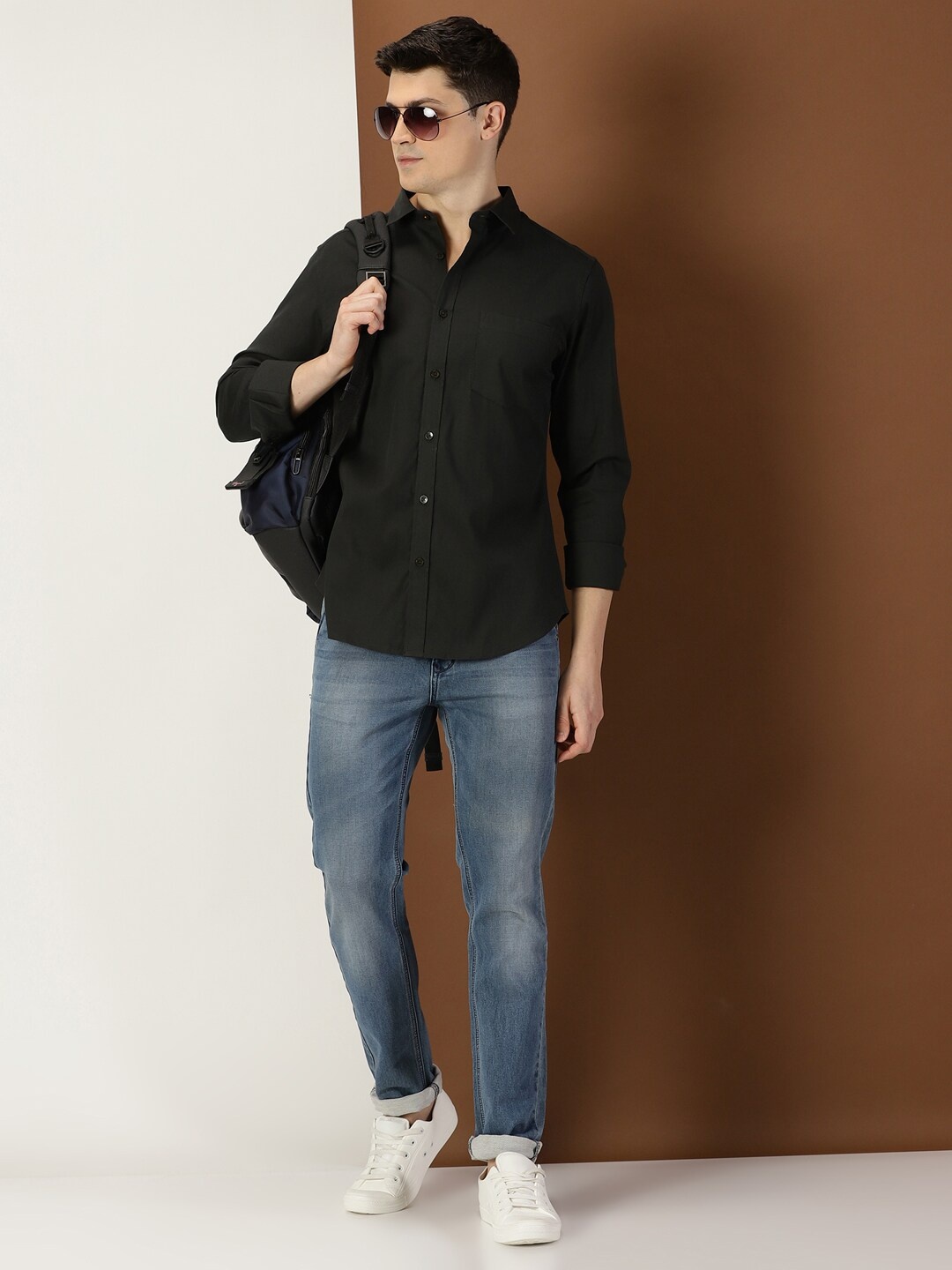 

INVICTUS Original Slim Fit Opaque Casual Shirt, Green