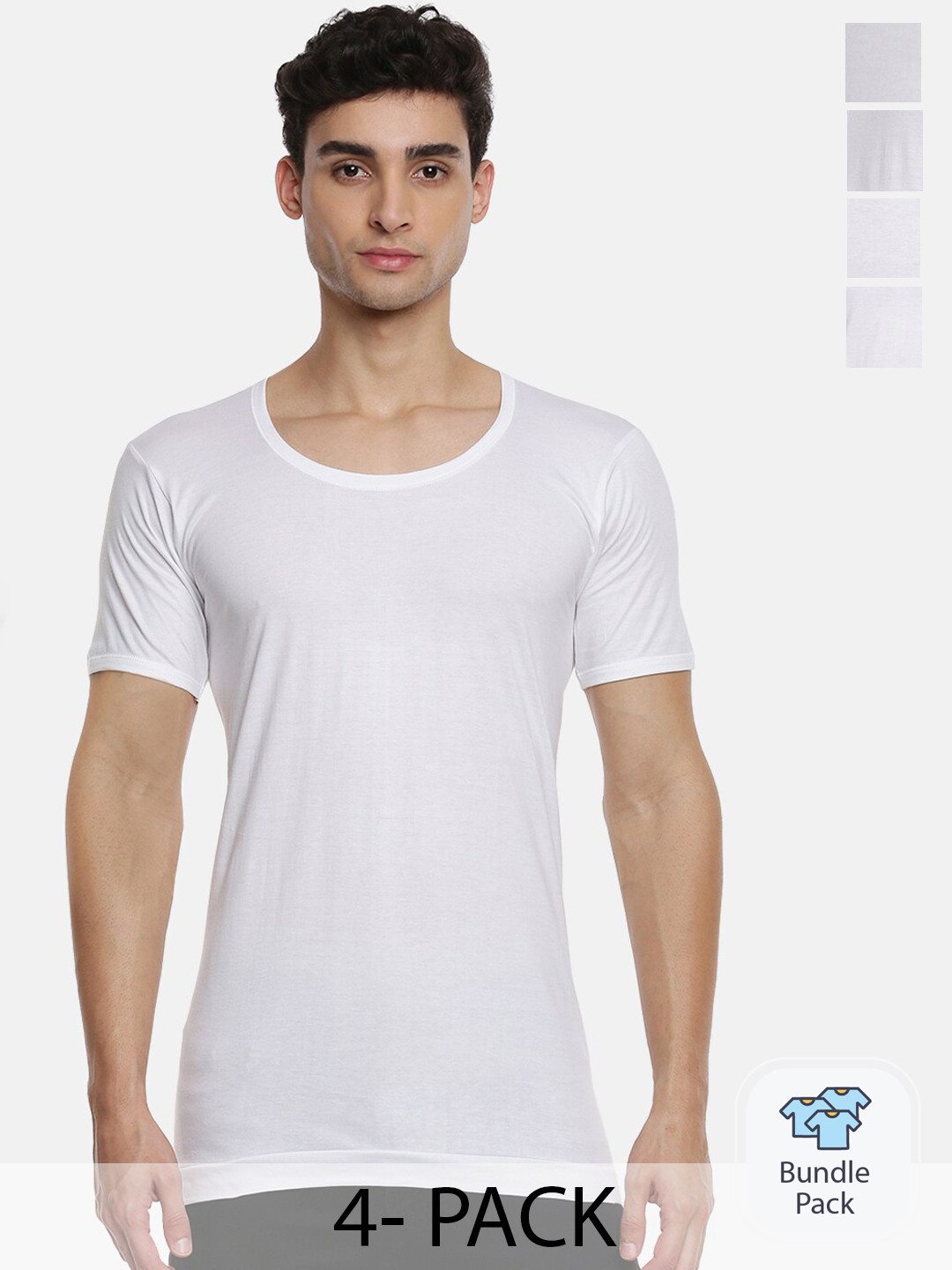 

Ramraj Pack Of 4 Pure Cotton Undershirt Vests, White