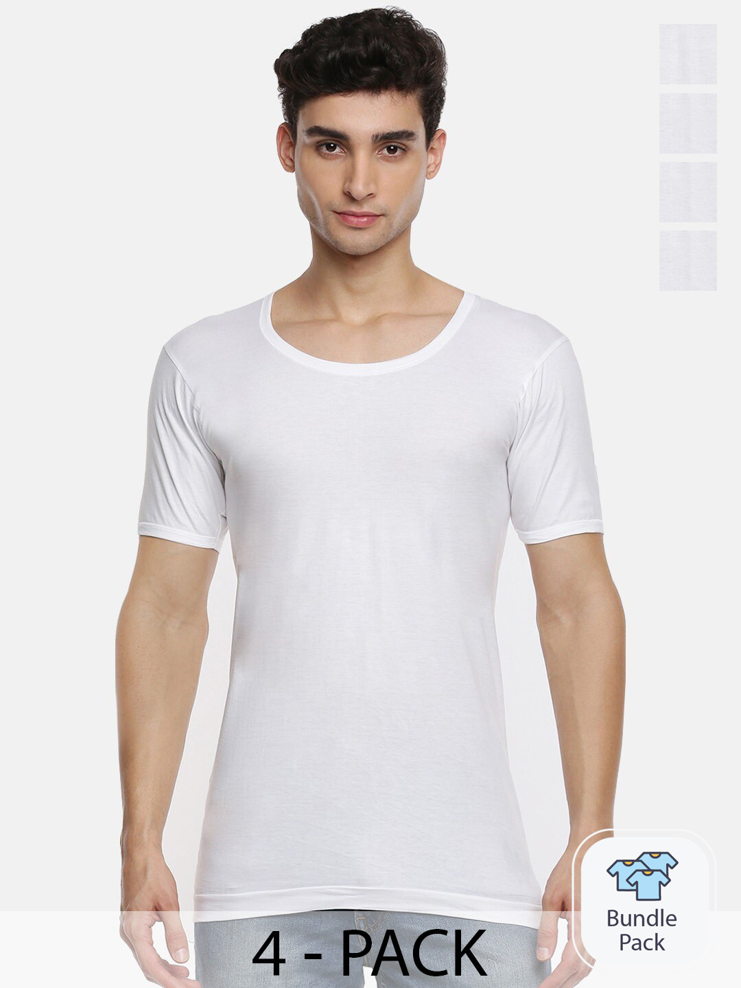 

Ramraj Pack Of 4 Pure Cotton Undershirt Vests, White