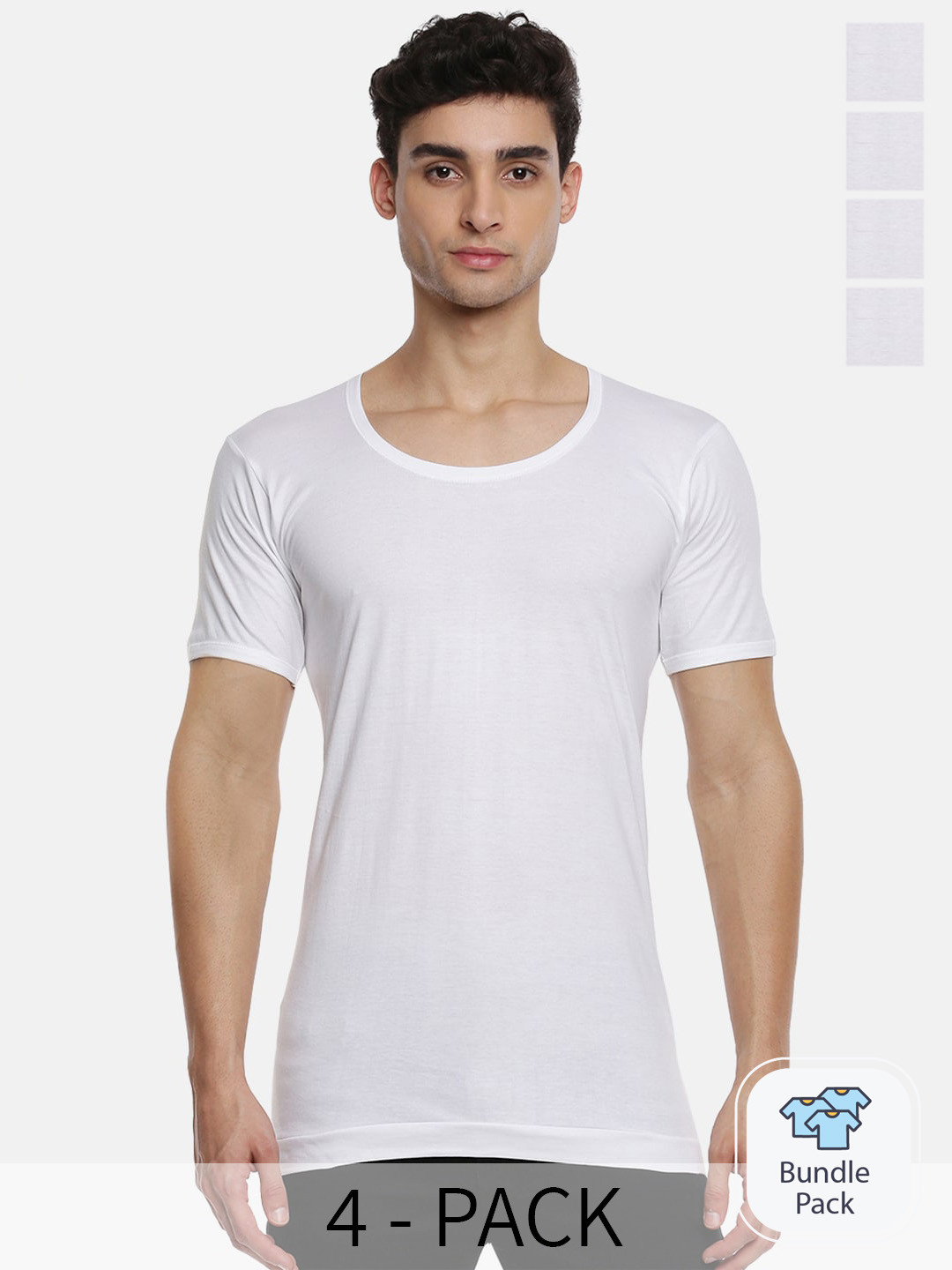

Ramraj Pack Of 4 Pure Cotton Undershirt Vests, White