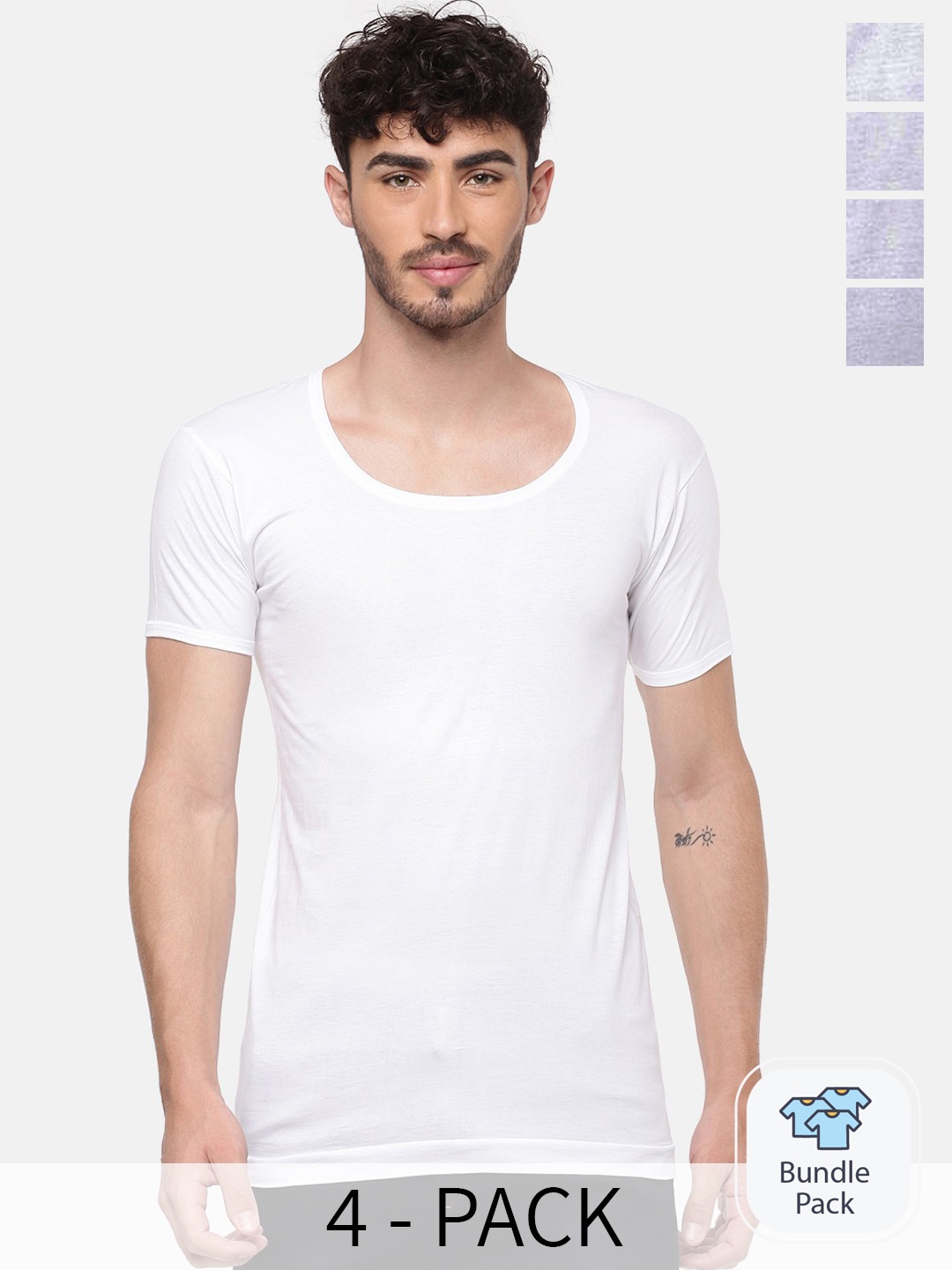 

Ramraj Pack Of 4 Pure Cotton Undershirt Vests, White