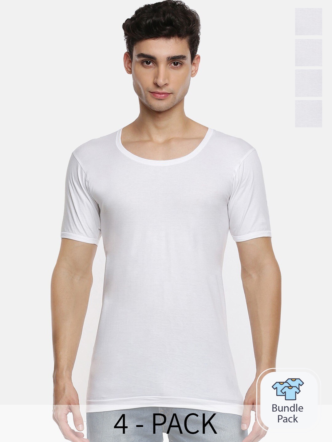 

Ramraj Pack Of 4 Pure Cotton Undershirt Vests, White