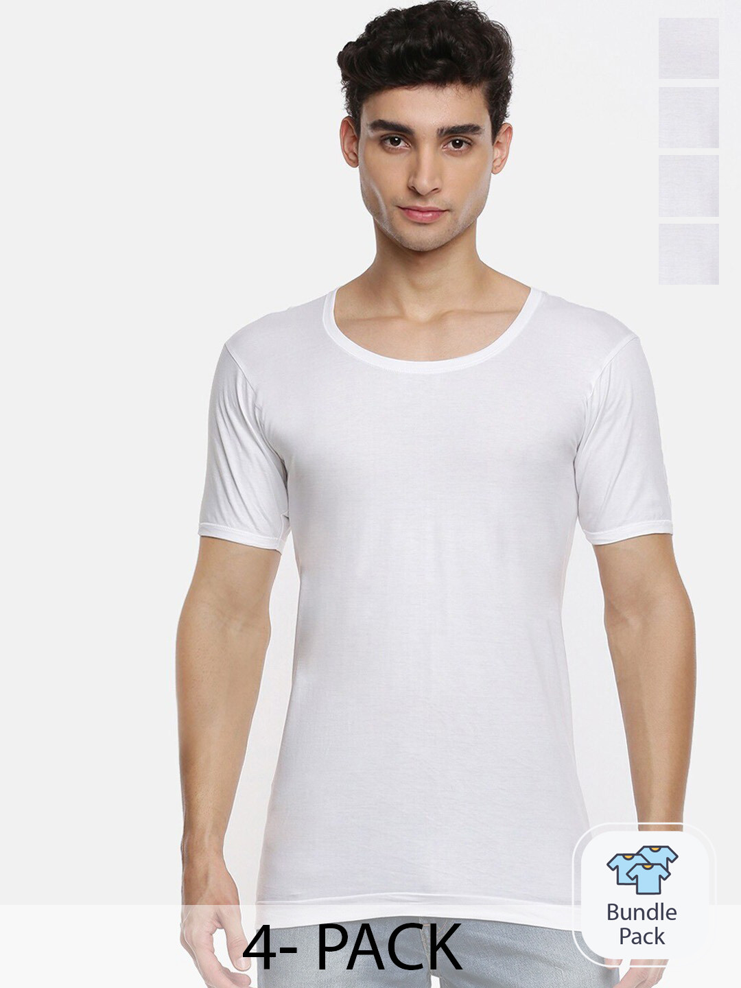 

Ramraj Pack Of 4 Pure Cotton Undershirt Vests, White