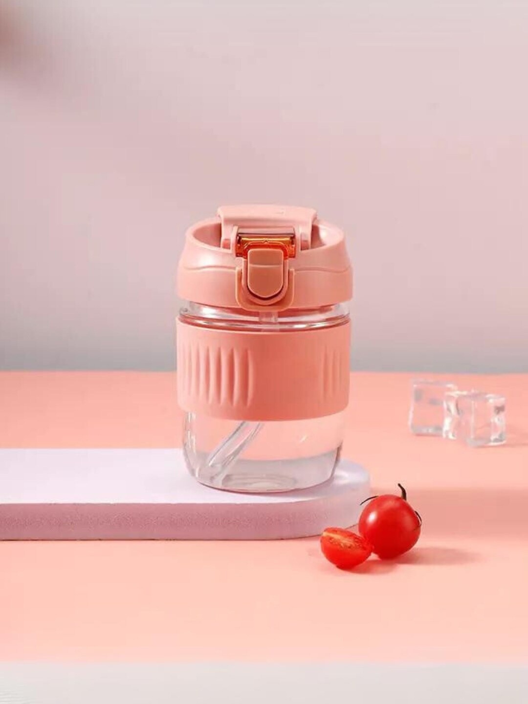 

YELONA Pink Borosilicate Glass Coffee Tumbler 350 ml