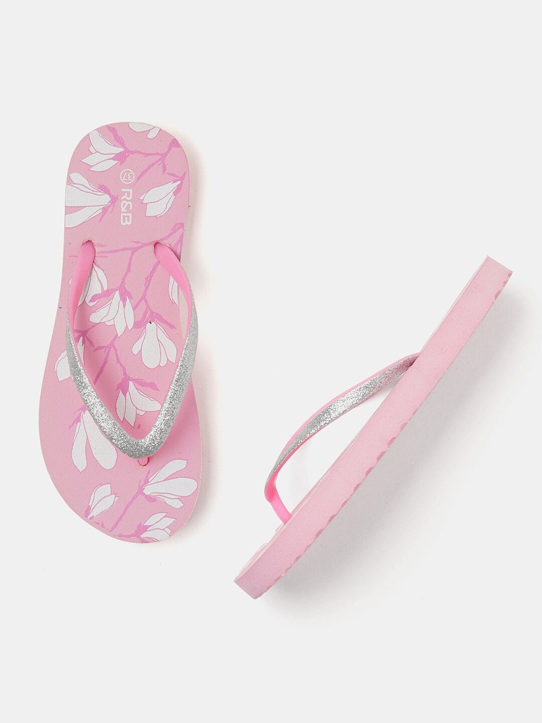 

R&B Women Printed Thong Flip-Flops, Pink