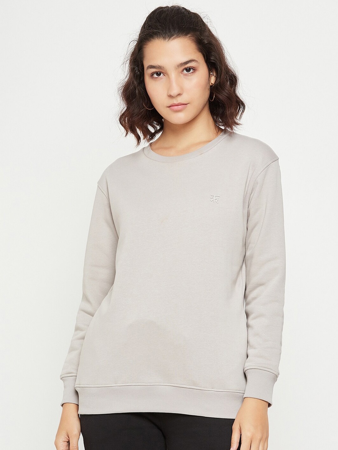 

EDRIO Round Neck Fleece Sweatshirt, Grey
