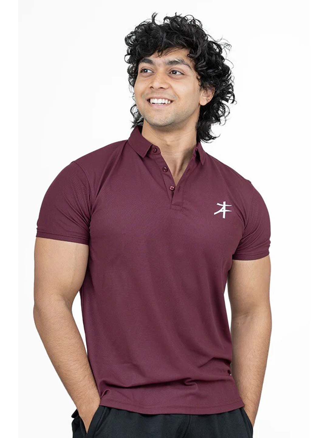 

Athflex Men Maroon V-Neck T-shirt
