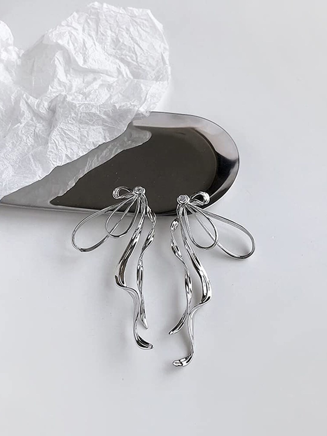 

Krelin Silver-Plated Contemporary Drop Earrings