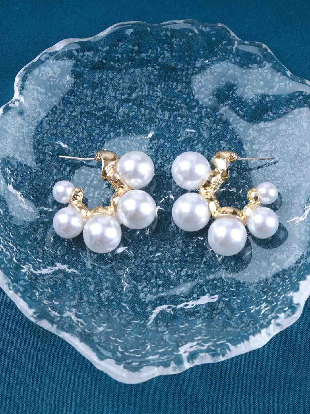 

Krelin Gold Plated Beaded Half Hoop Earrings