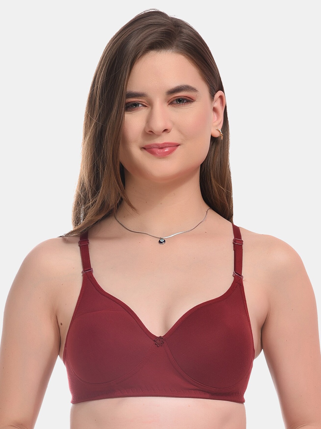 

ESOROUCHA Full Coverage Lightly Padded Everyday Bra With All Day Comfort, Maroon