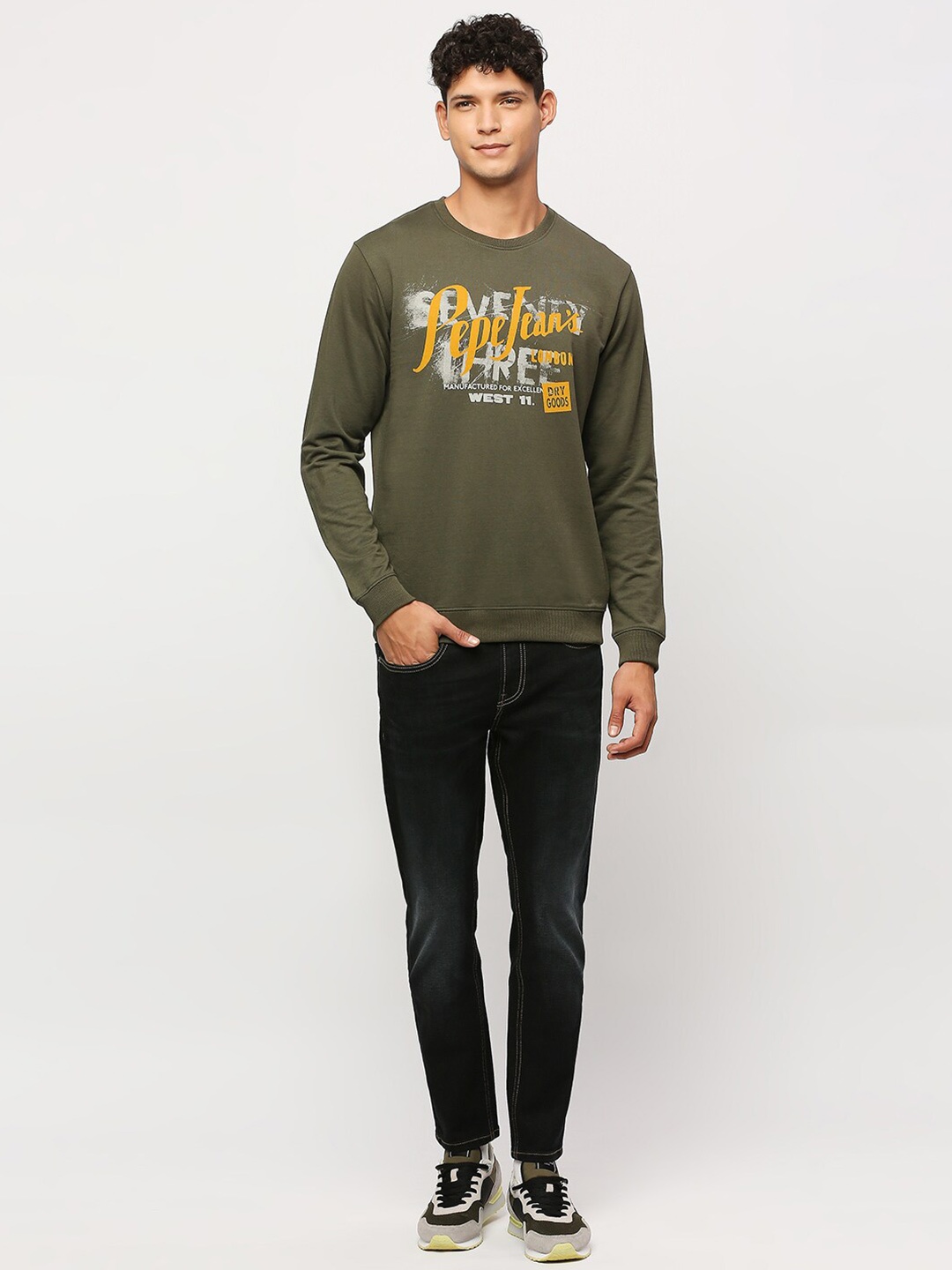 

Pepe Jeans Typography Printed Long Sleeves Pullover, Green