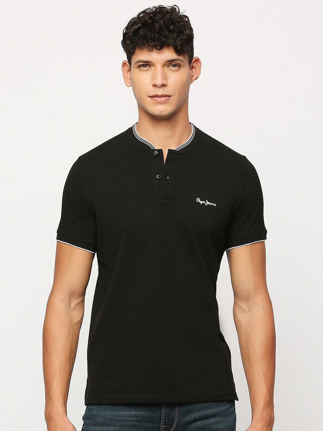 

Pepe Jeans Short Sleeves Henley Neck T-shirt, Black