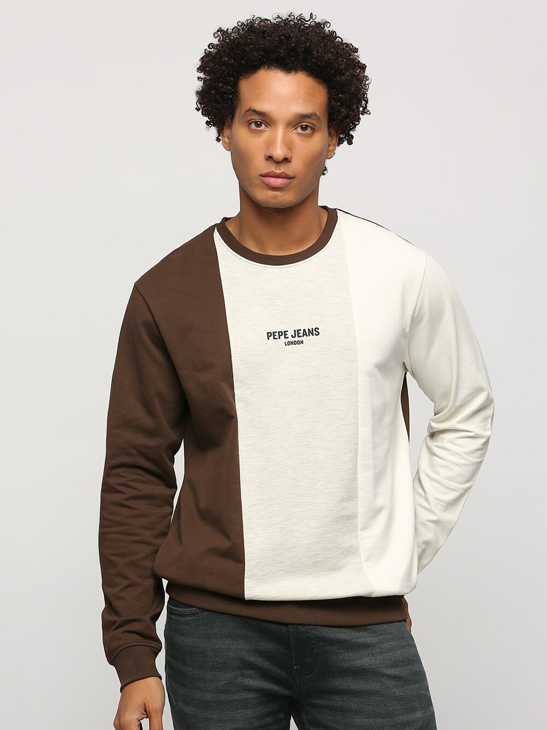 

Pepe Jeans Colourblocked Long Sleeves Pullover, White