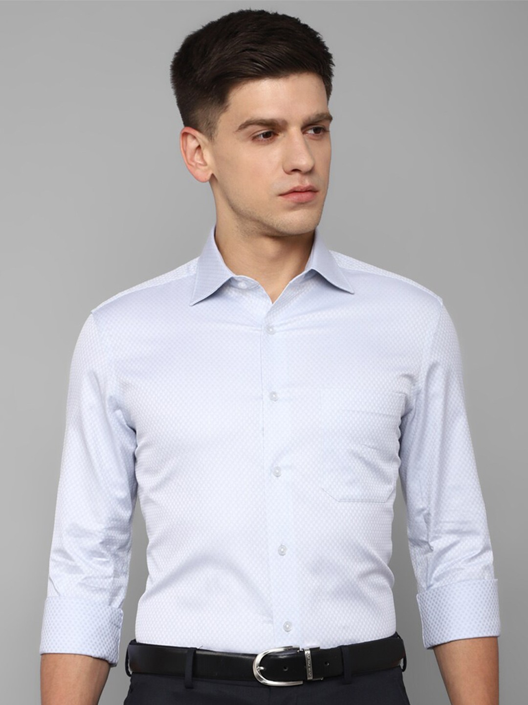 

Louis Philippe Gods & Kings Classic Micro Ditsy Printed Giza Cotton Formal Shirt, Blue