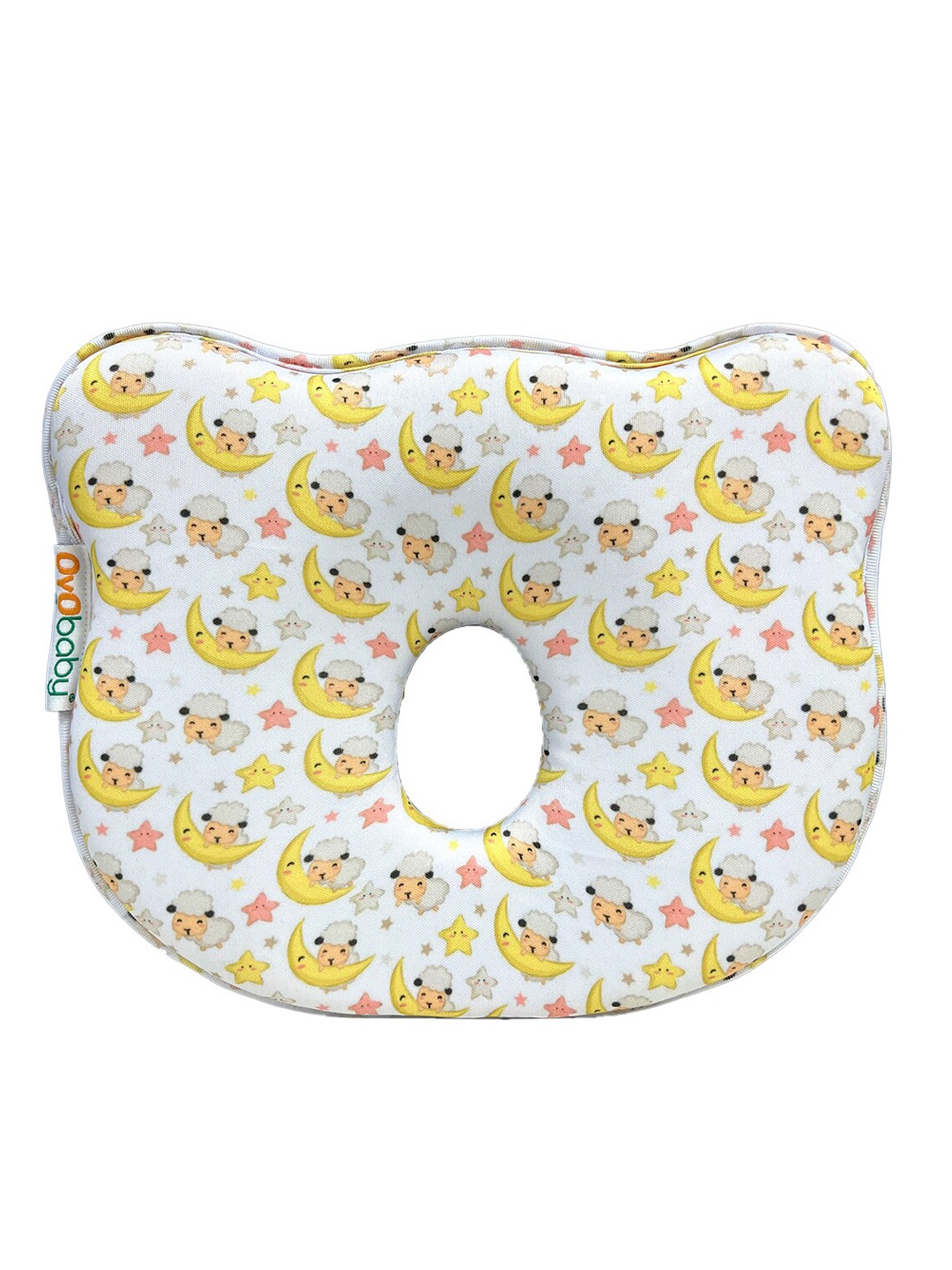 

OyO Baby Printed Cotton Sleep Pillow, White