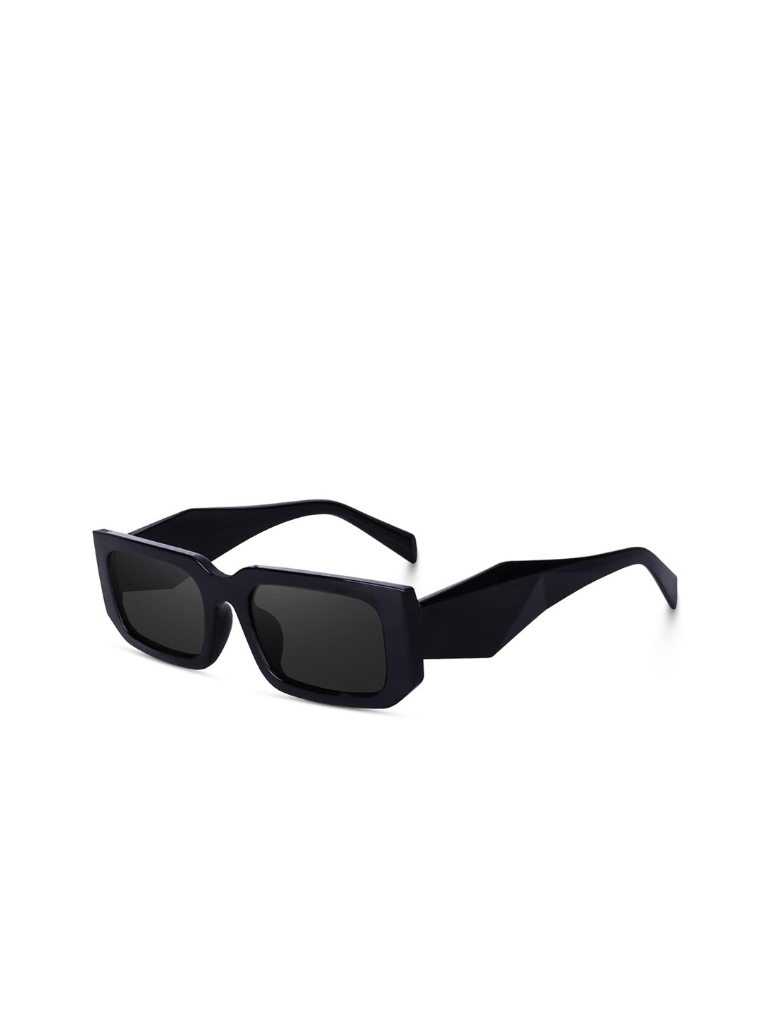 

Creature Unisex Rectangle Sunglasses with UV Protected Lens SUN-082-BLK, Black