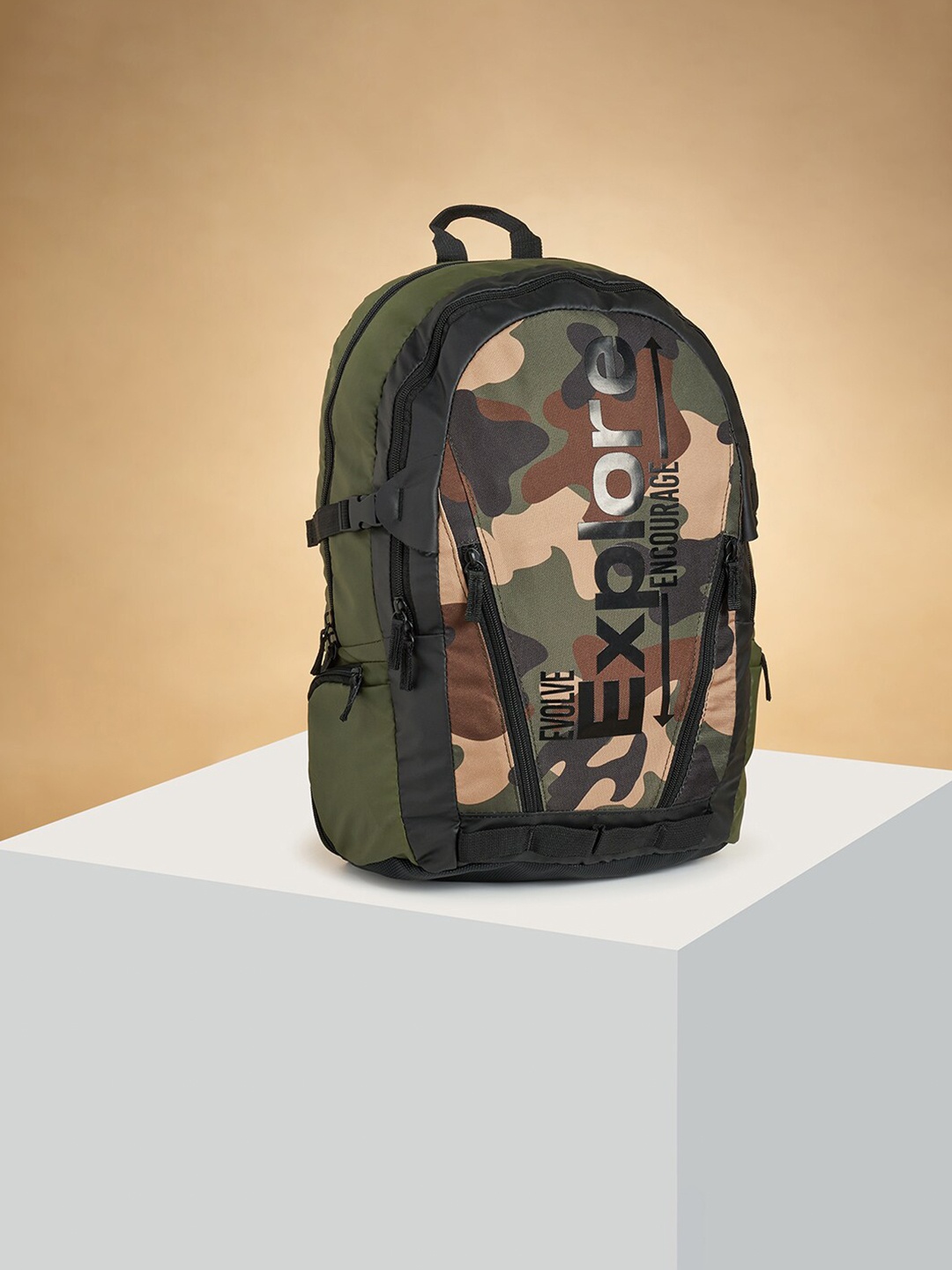 

Ajile by Pantaloons Men Camouflage Printed Backpack, Olive