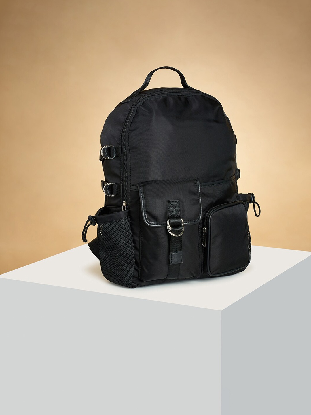 

Forever Glam by Pantaloons Women Textured Backpack, Black