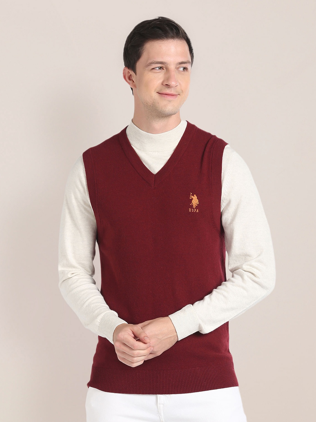 

U.S. Polo Assn. V-Neck Sweater Vest, Red