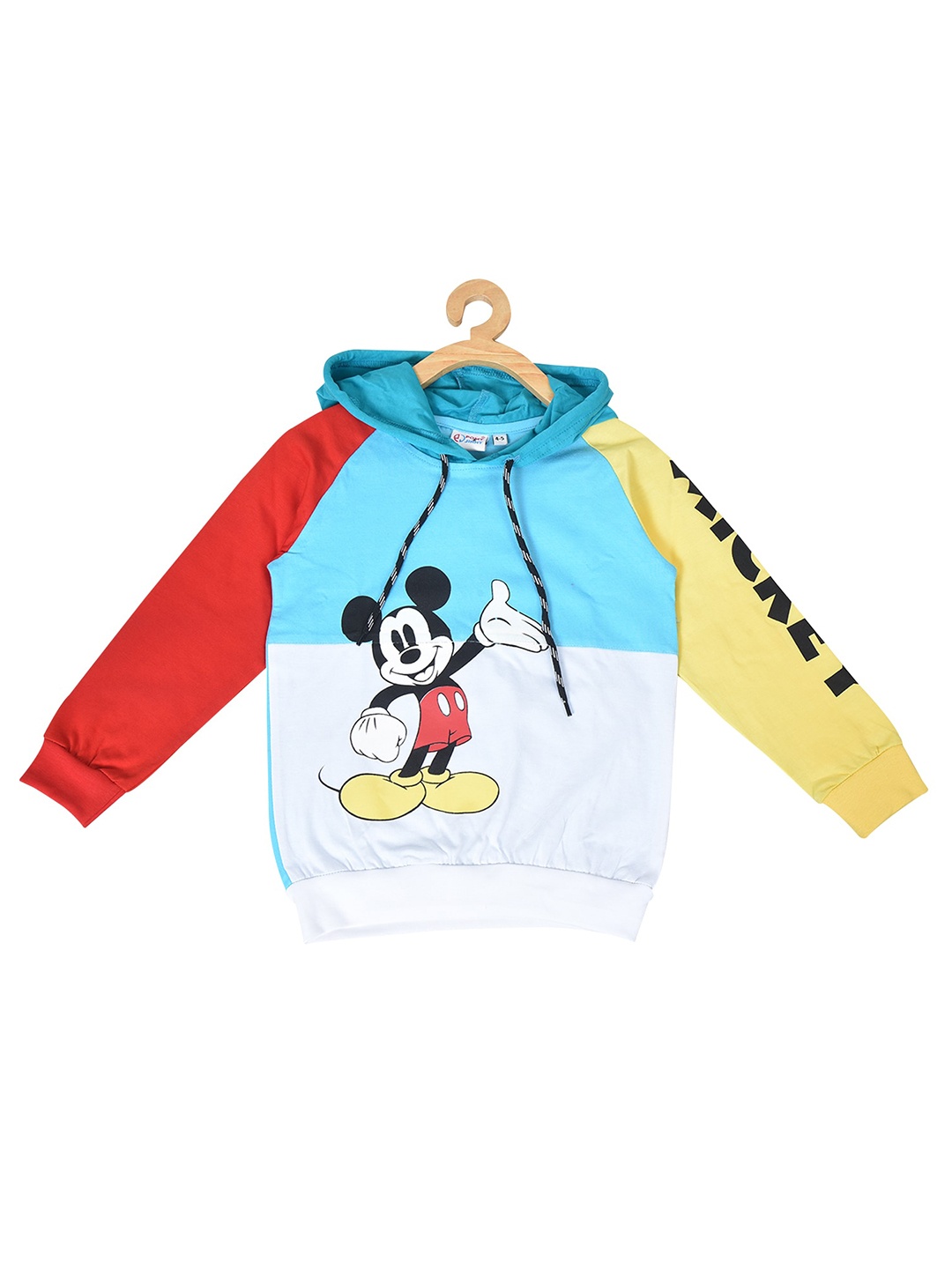 

POMY & JINNY Kids Mickey Mouse Printed Hooded Cotton Sweatshirt, Blue