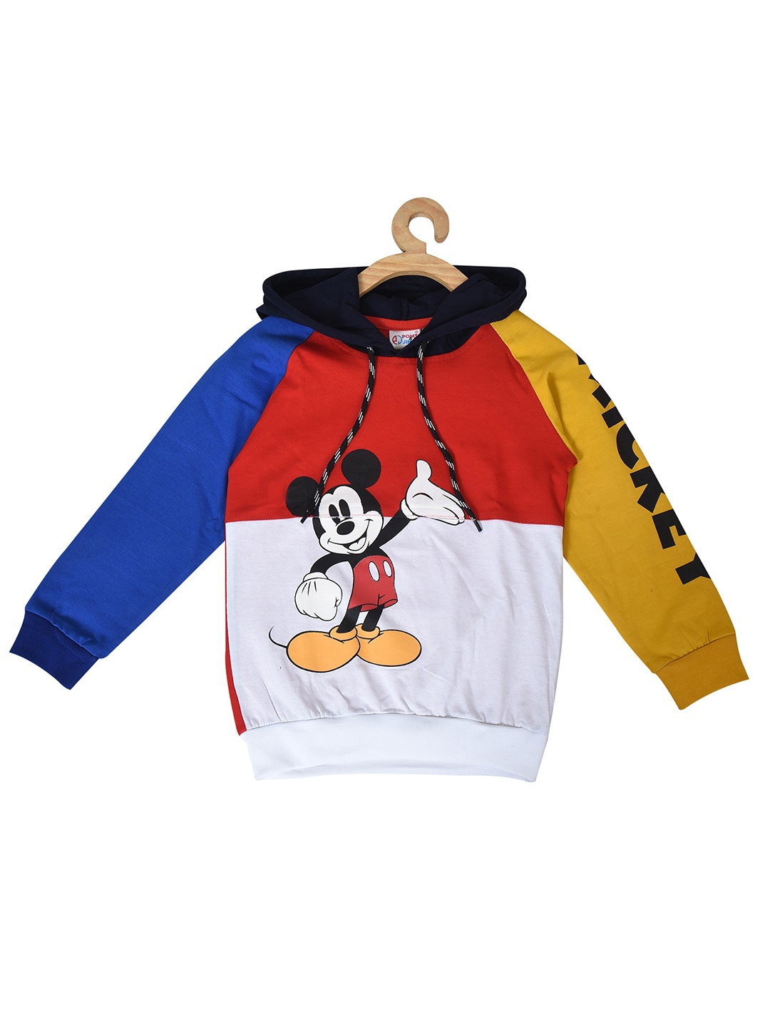 

POMY & JINNY Kids Mickey Mouse Printed Hooded Cotton Sweatshirt, Red