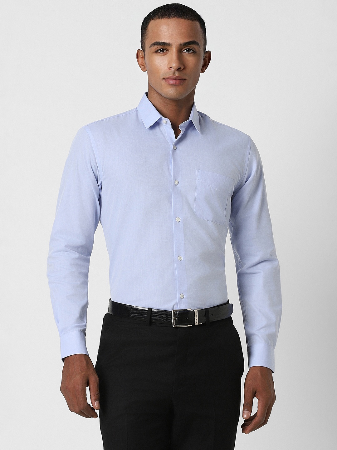 

Peter England Men Blue Opaque Formal Shirt