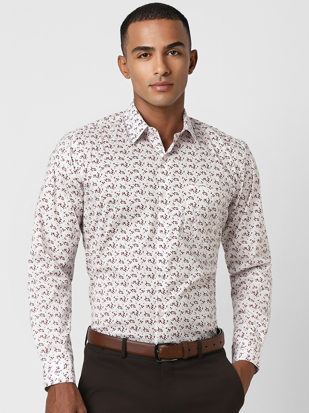 

Peter England Slim Fit Abstract Printed Formal Shirt, White