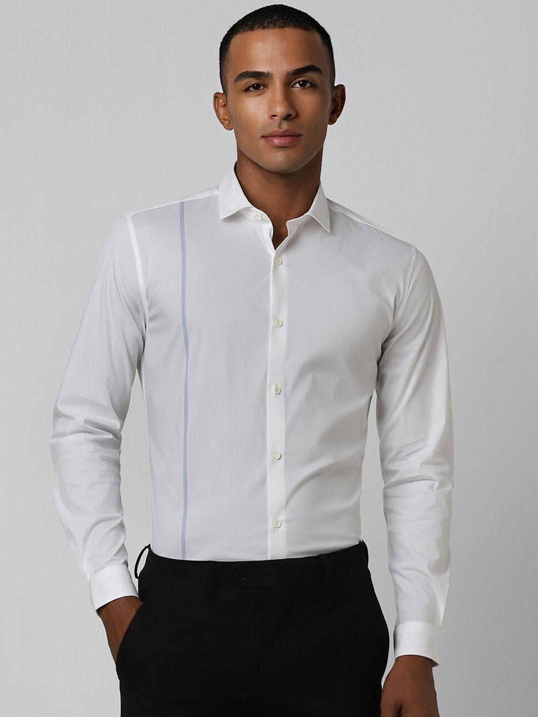 

Peter England Slim Fit Striped Formal Shirt, White