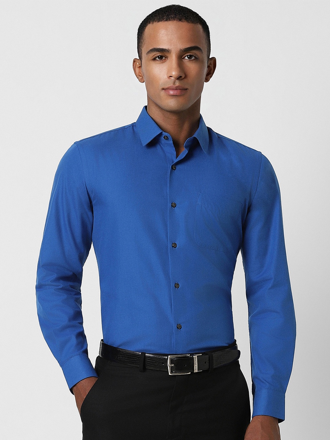 

Peter England Men Blue Opaque Formal Shirt