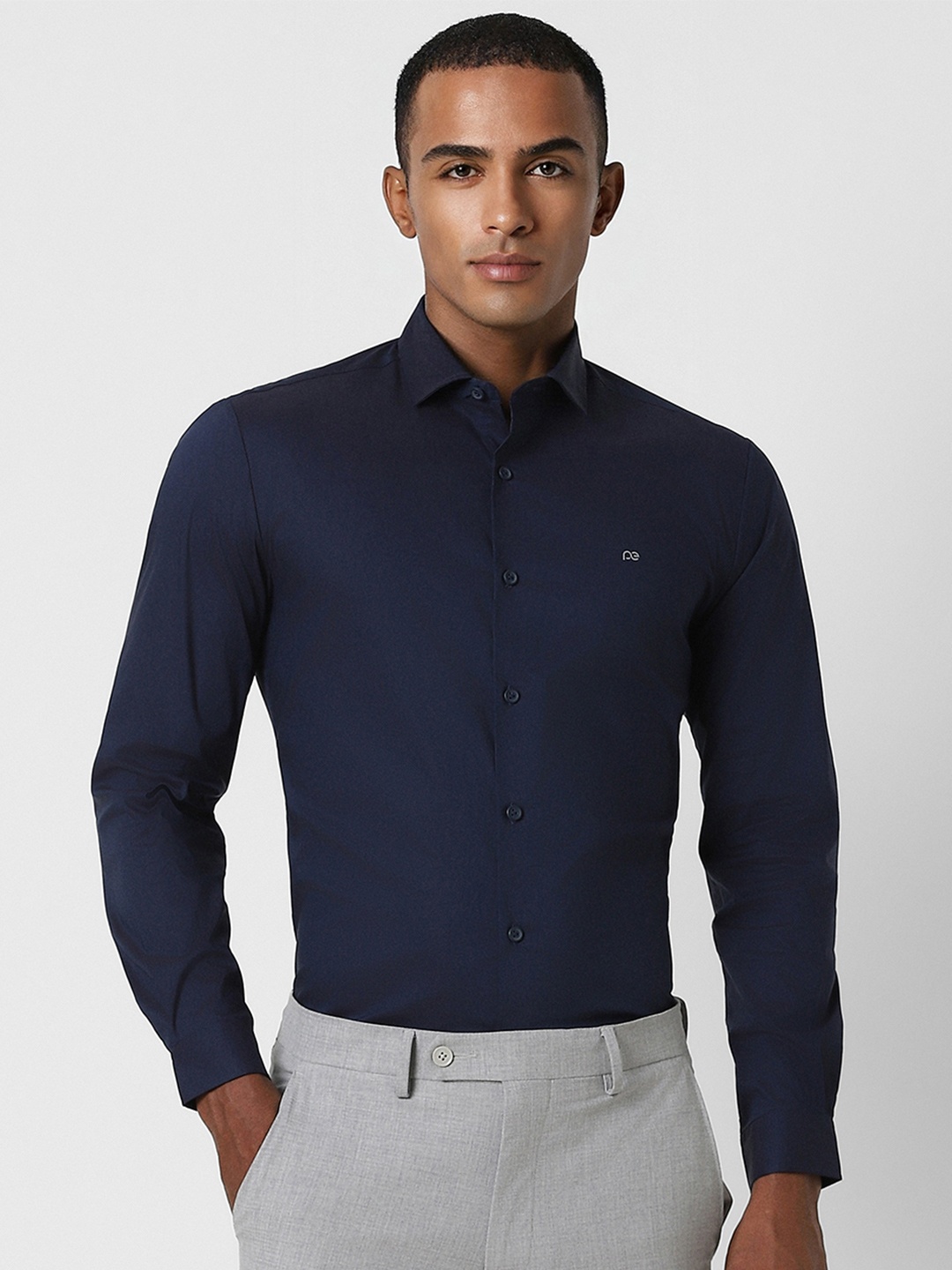

Peter England Men Navy Blue Slim Fit Opaque Formal Shirt