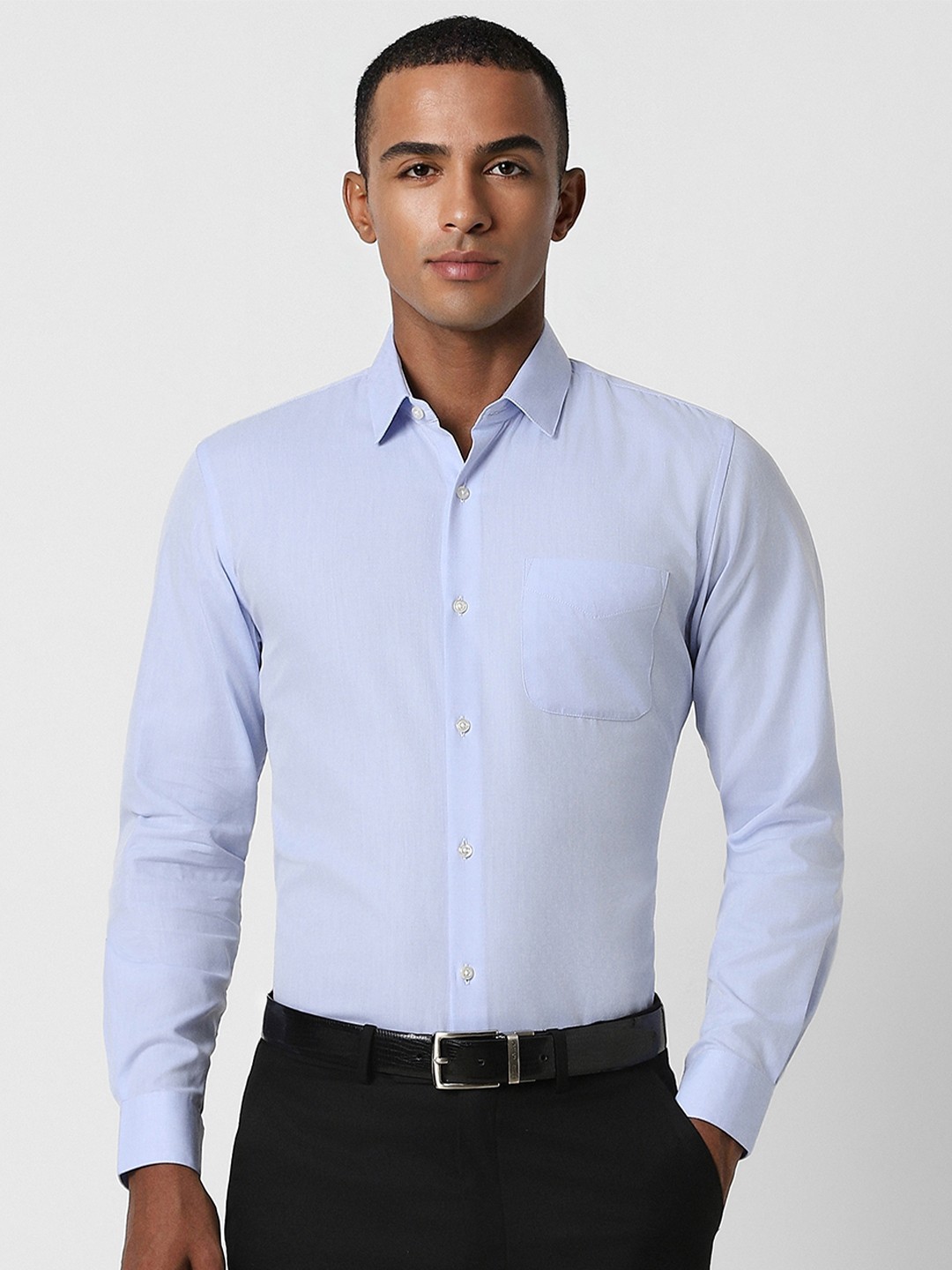 

Peter England Men Blue Slim Fit Opaque Formal Shirt