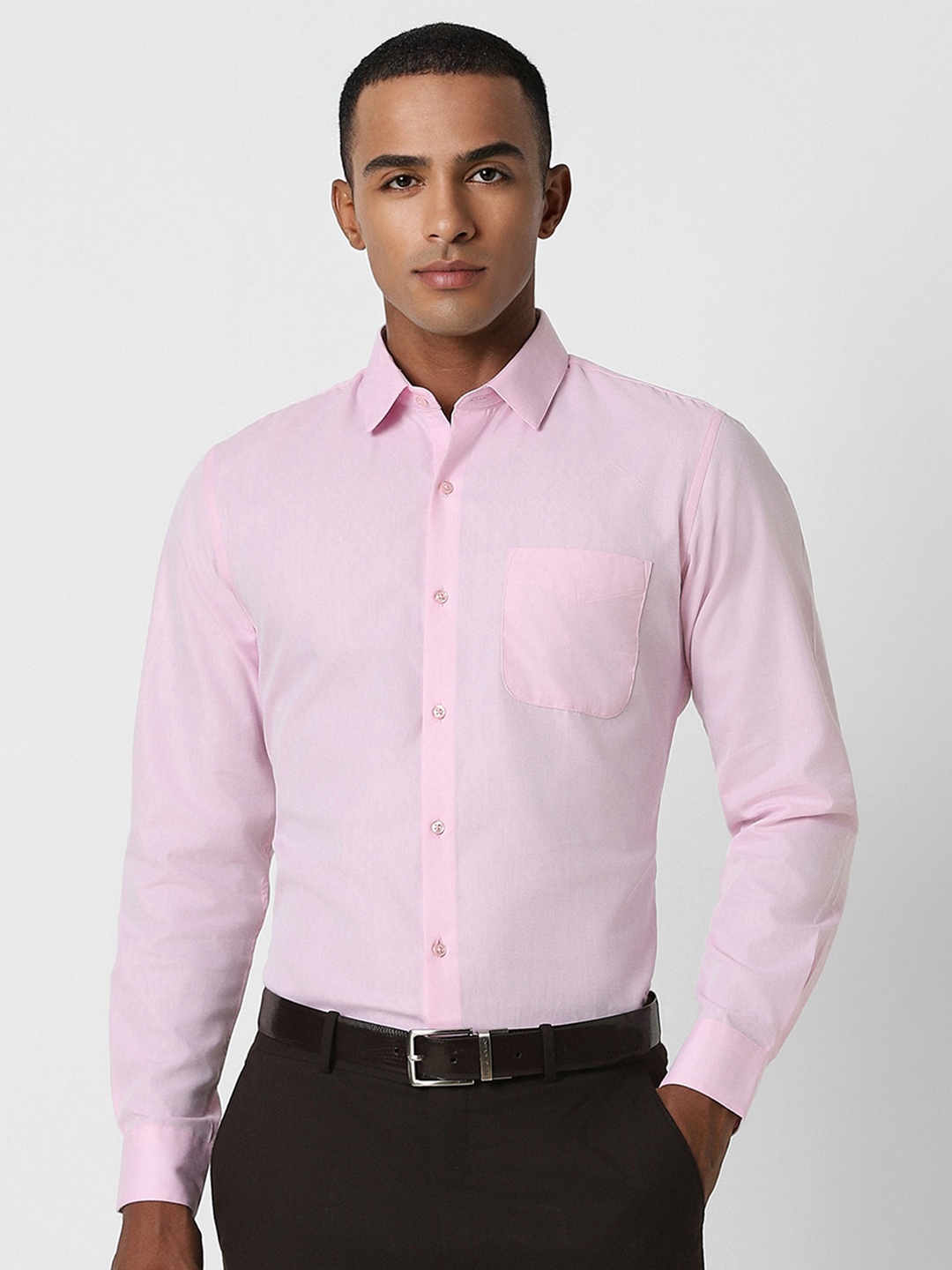 

Peter England Men Pink Slim Fit Opaque Formal Shirt