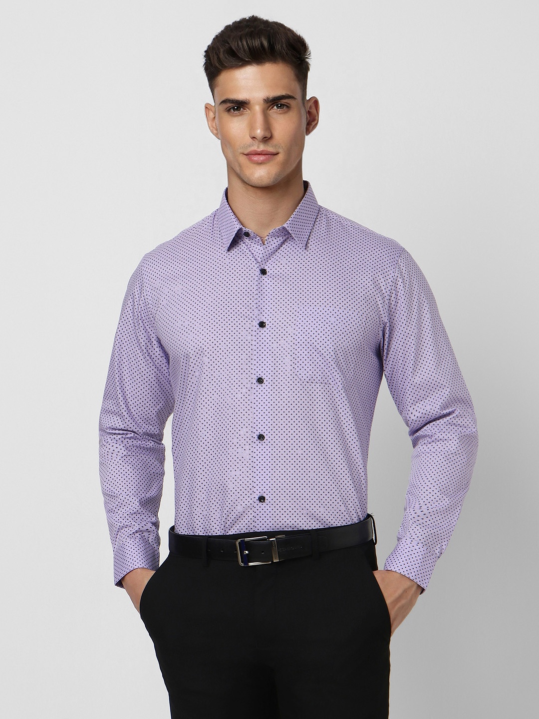 

Peter England Men Purple Printed Formal Shirt