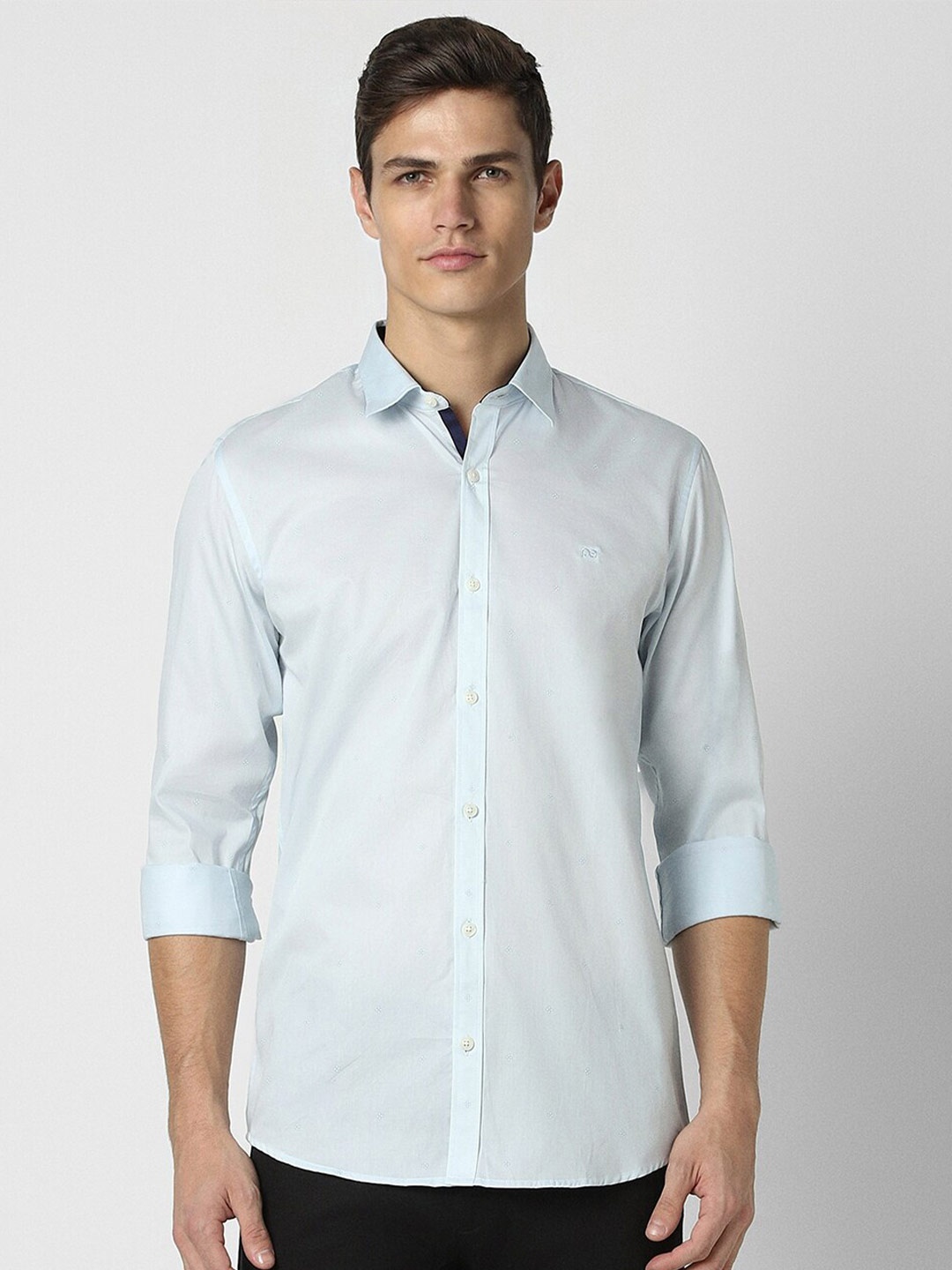 

Peter England Casuals Slim Fit Long Sleeve Cotton Casual Shirt, Blue