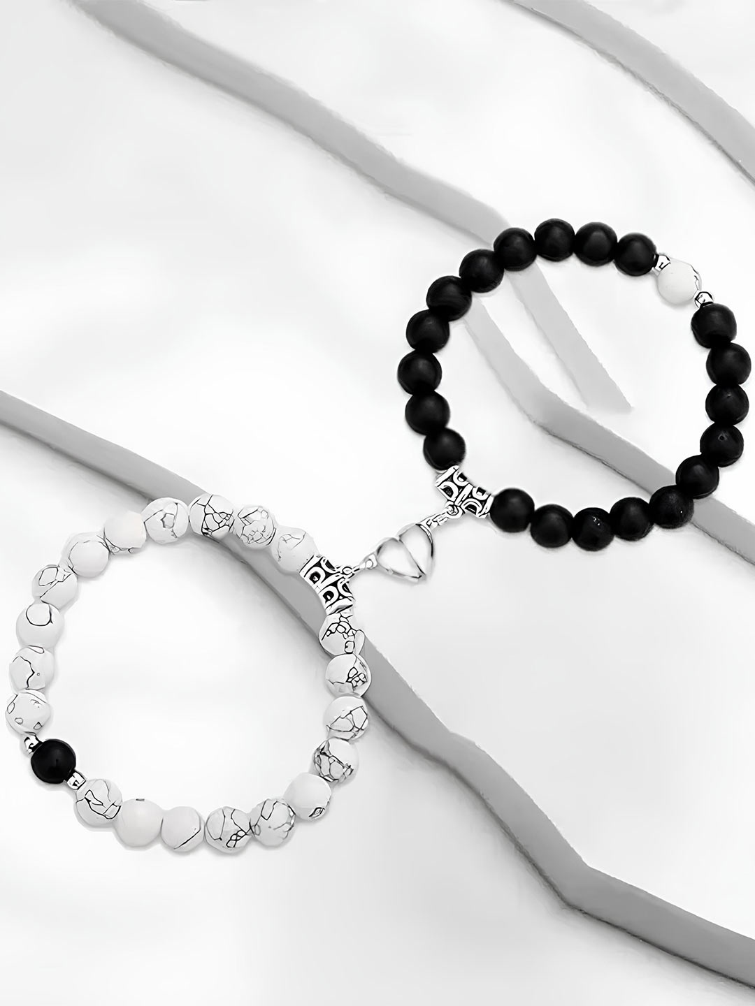 

KARISHMA KREATIONS Unisex Set Of 2 Elasticated Bracelets, Black