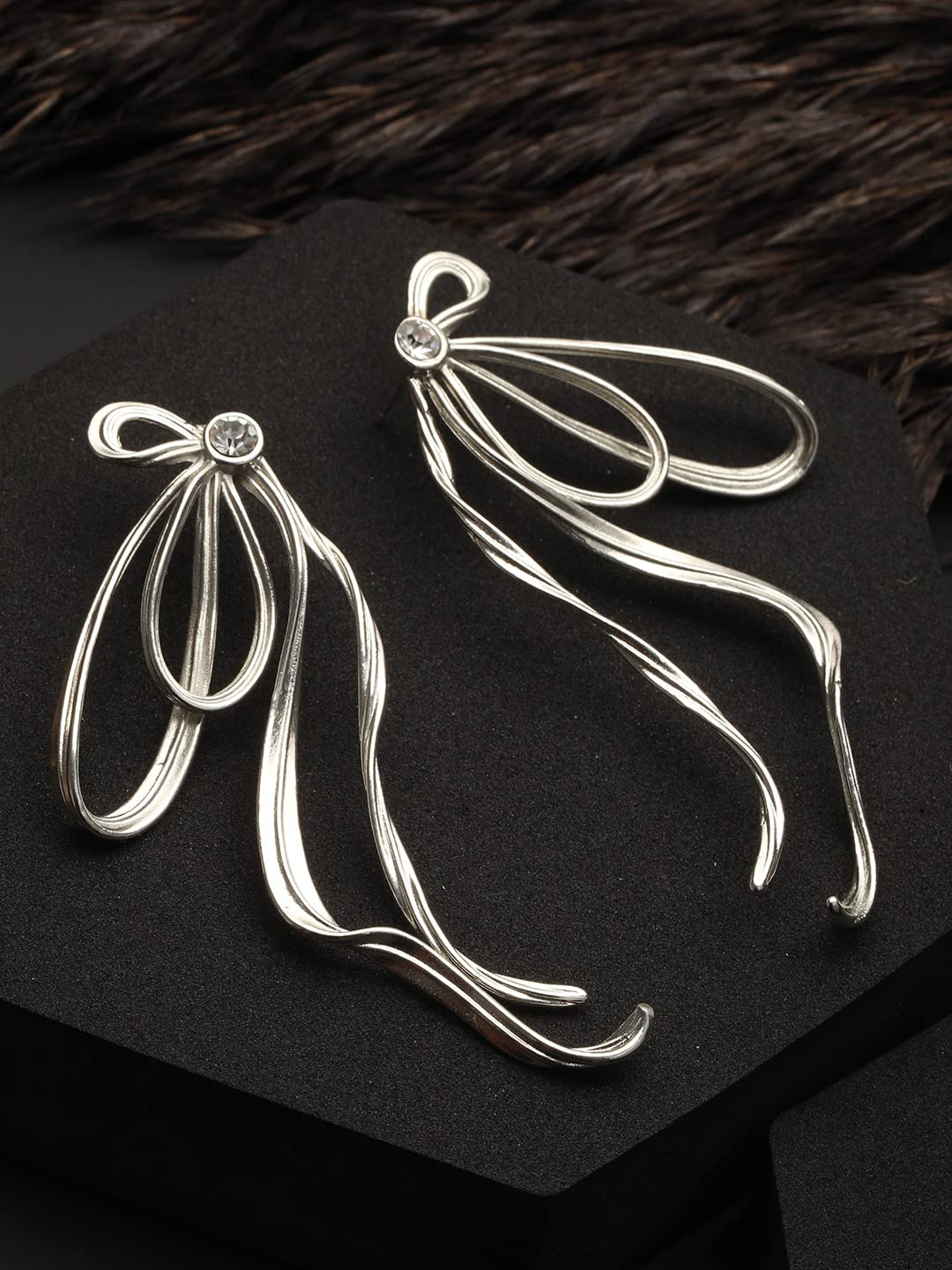 

VAGHBHATT Silver-Plated Drop Earrings