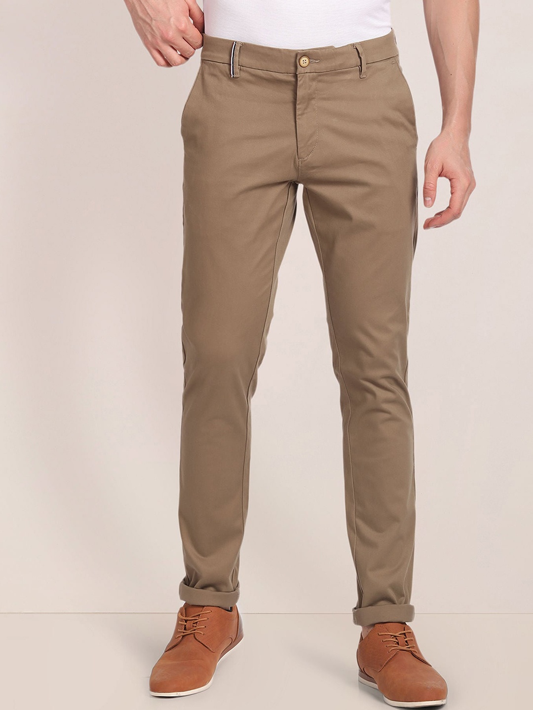 

U.S. Polo Assn. Men Mid Rise Trousers, Brown