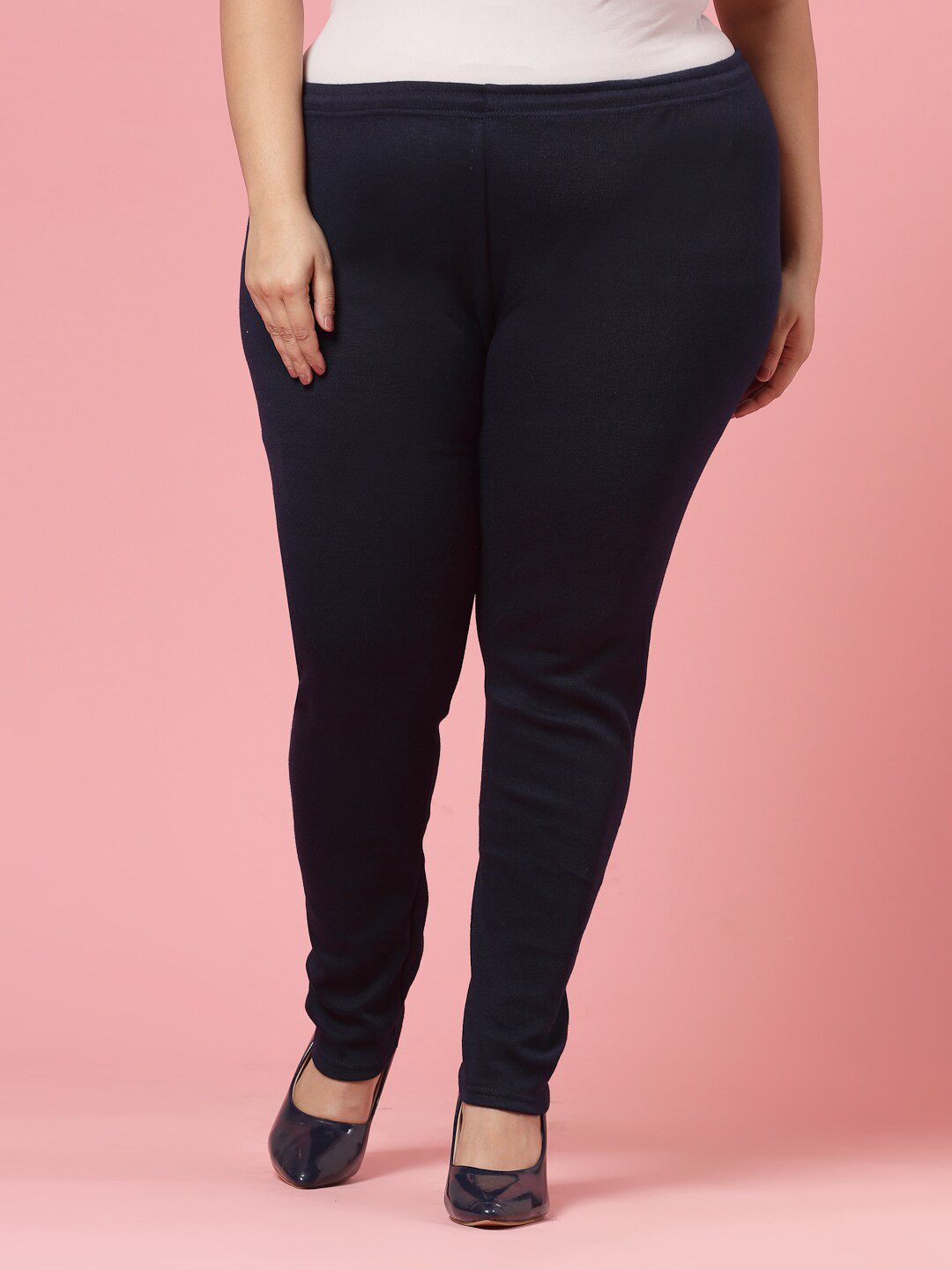 

CLORA CREATION PLUS Ankle Length Woollen Leggings, Navy blue