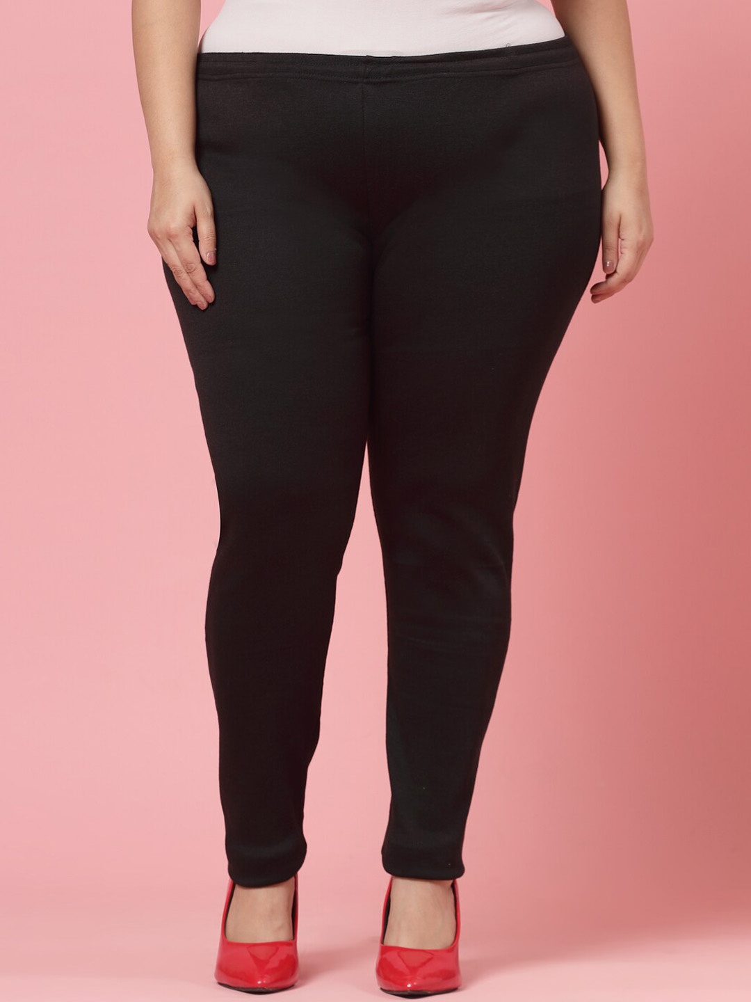 

CLORA CREATION PLUS Ankle Length Woollen Leggings, Black