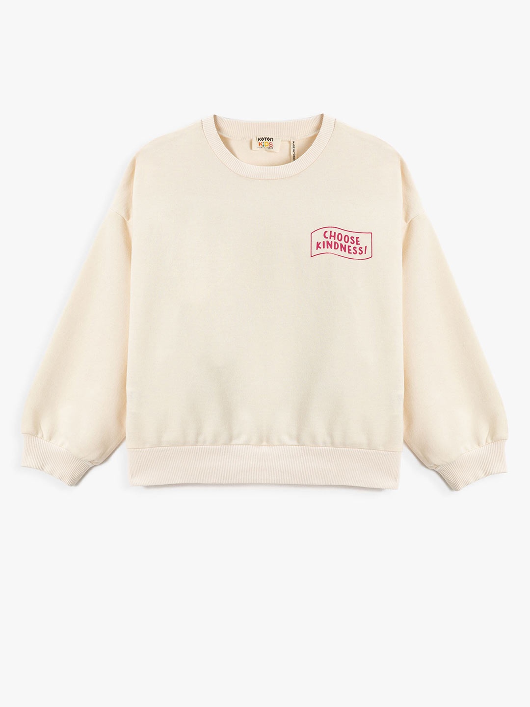 

Koton Girls Round Neck Pullover Sweatshirt, Beige