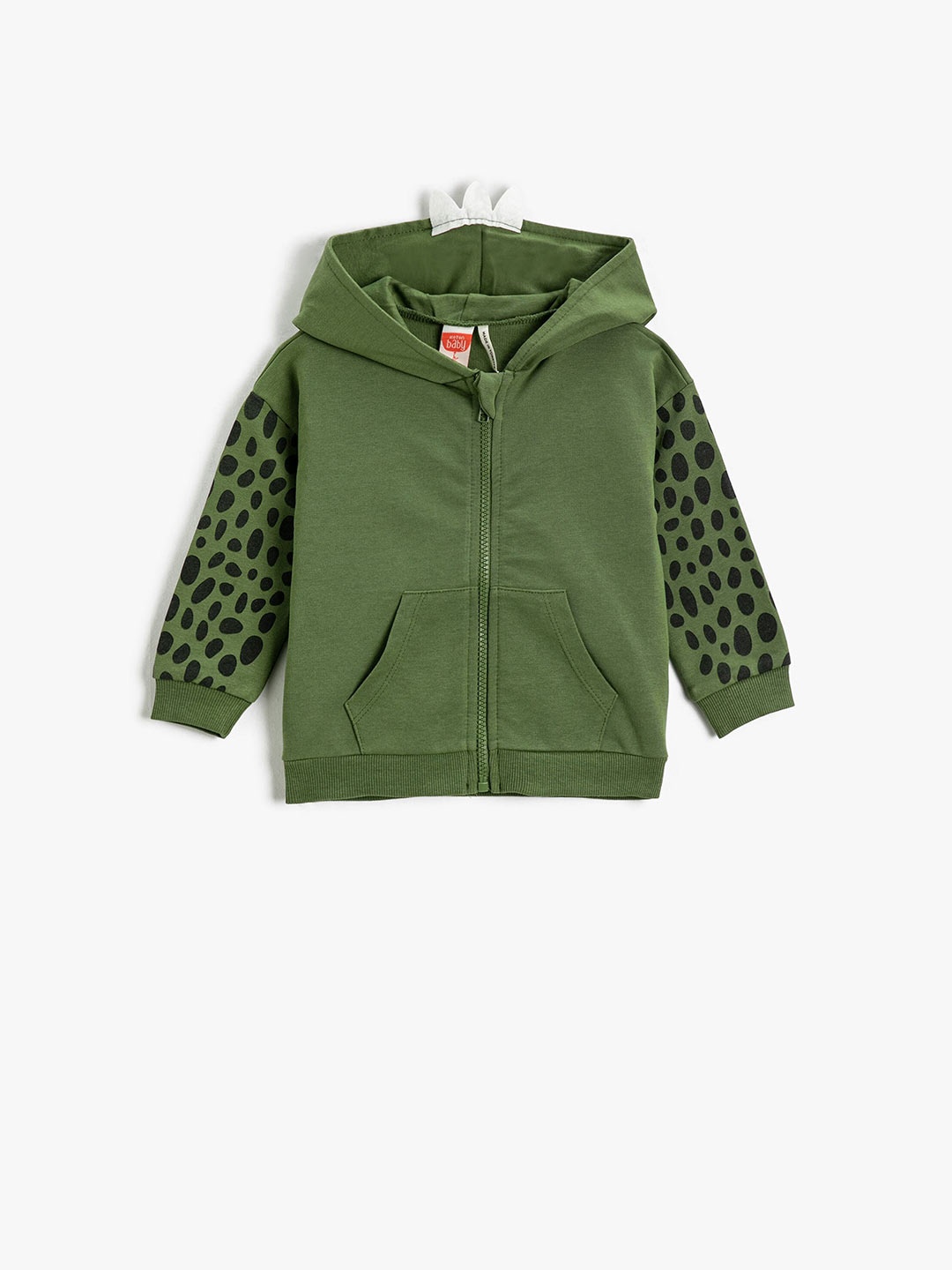 

Koton Boys Abstract Printed Hooded Pure Cotton Sweatshirt, Olive