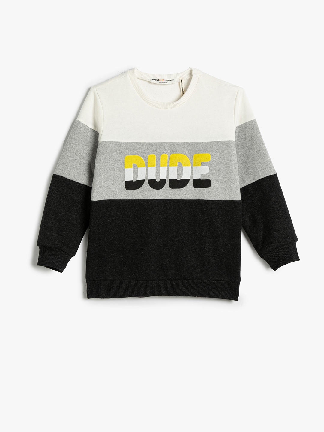 

Koton Boys Typography Printed Sweatshirt, Black
