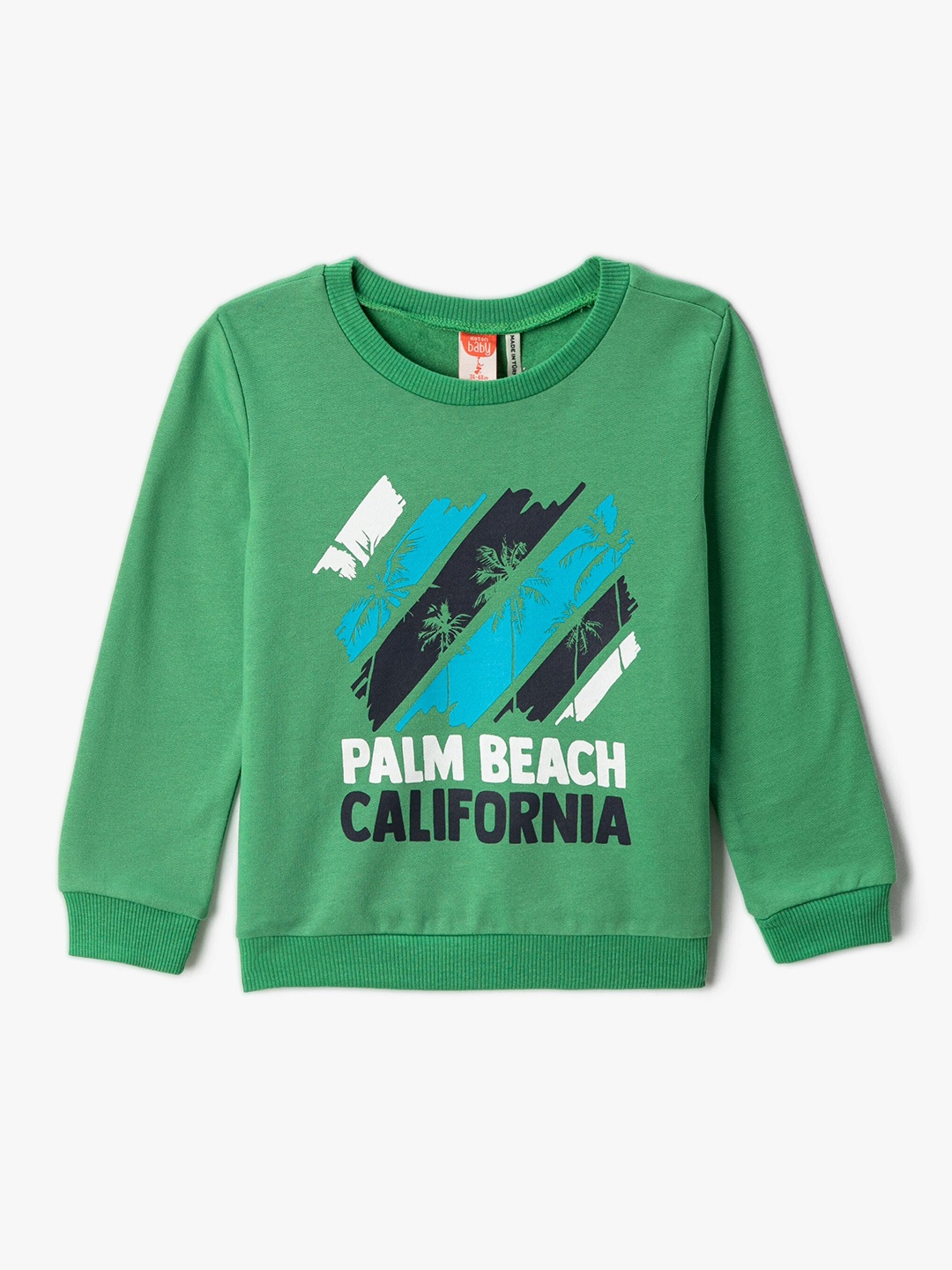 

Koton Boys Typography Printed Pure Cotton Sweatshirt, Olive
