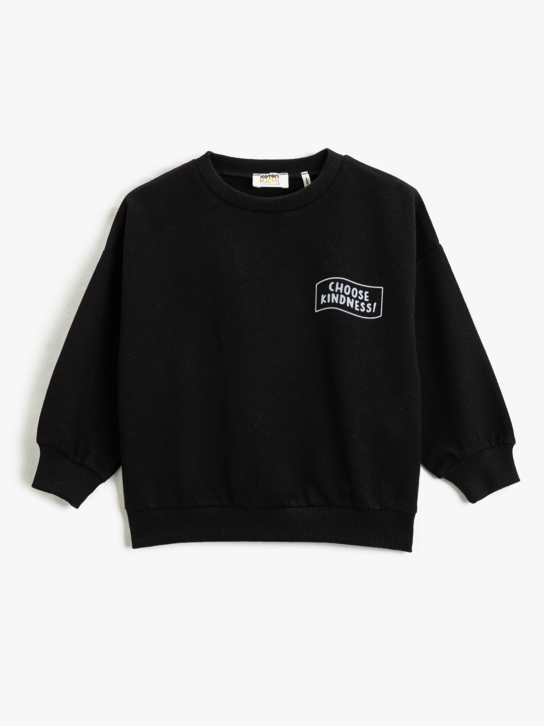 

Koton Girls Round Neck Sweatshirt, Black