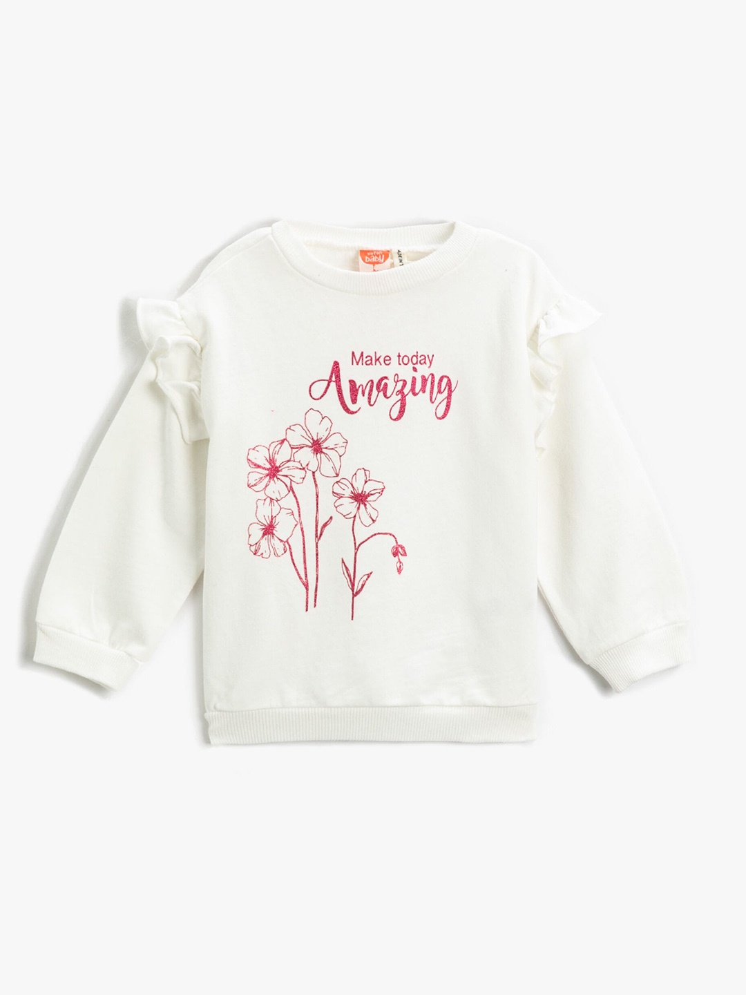 

Koton Girls Printed Cotton Sweatshirt, White