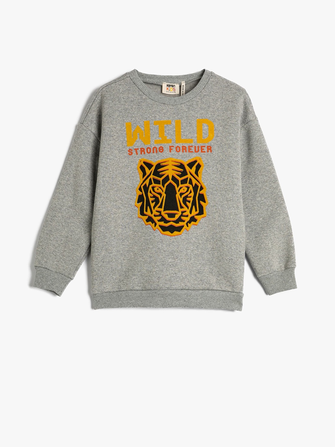 

Koton Boys Graphic Printed Round Neck Pullover Sweatshirt, Grey