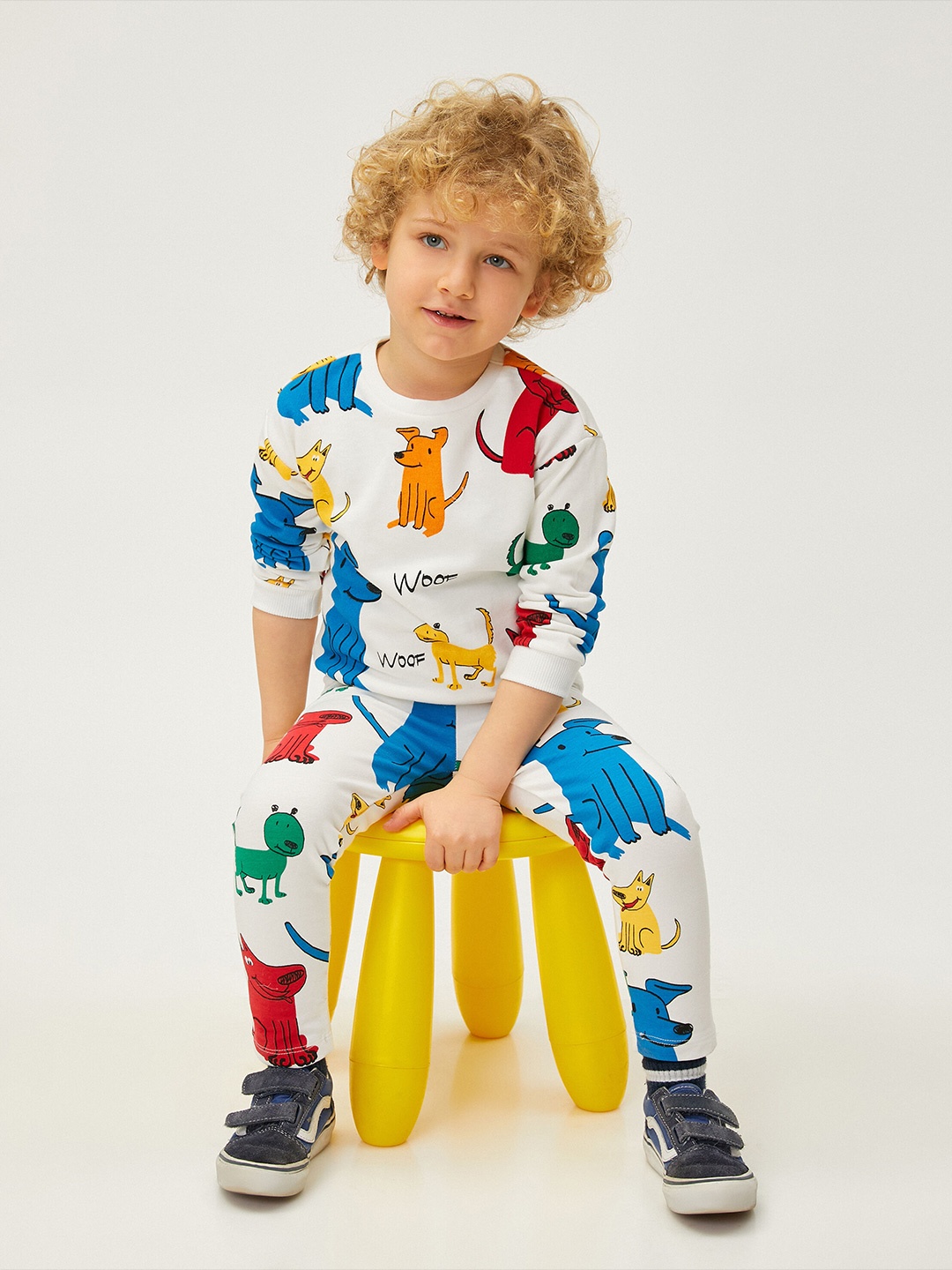 

Koton Boys Conversational Printed Pure Cotton Pullover, White