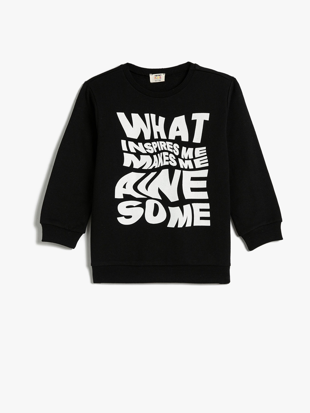 

Koton Boys Typography Printed Sweatshirt, Black